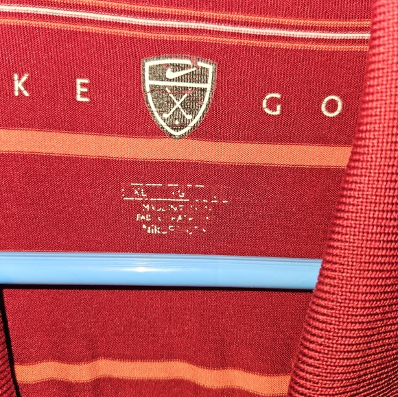 Nike Golf Mens Red Striped Polo Shirt Size Xl - Picture 5 of 12
